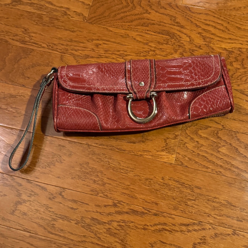 Apt. 9 Red Textured Clutch Wristlet Purse
